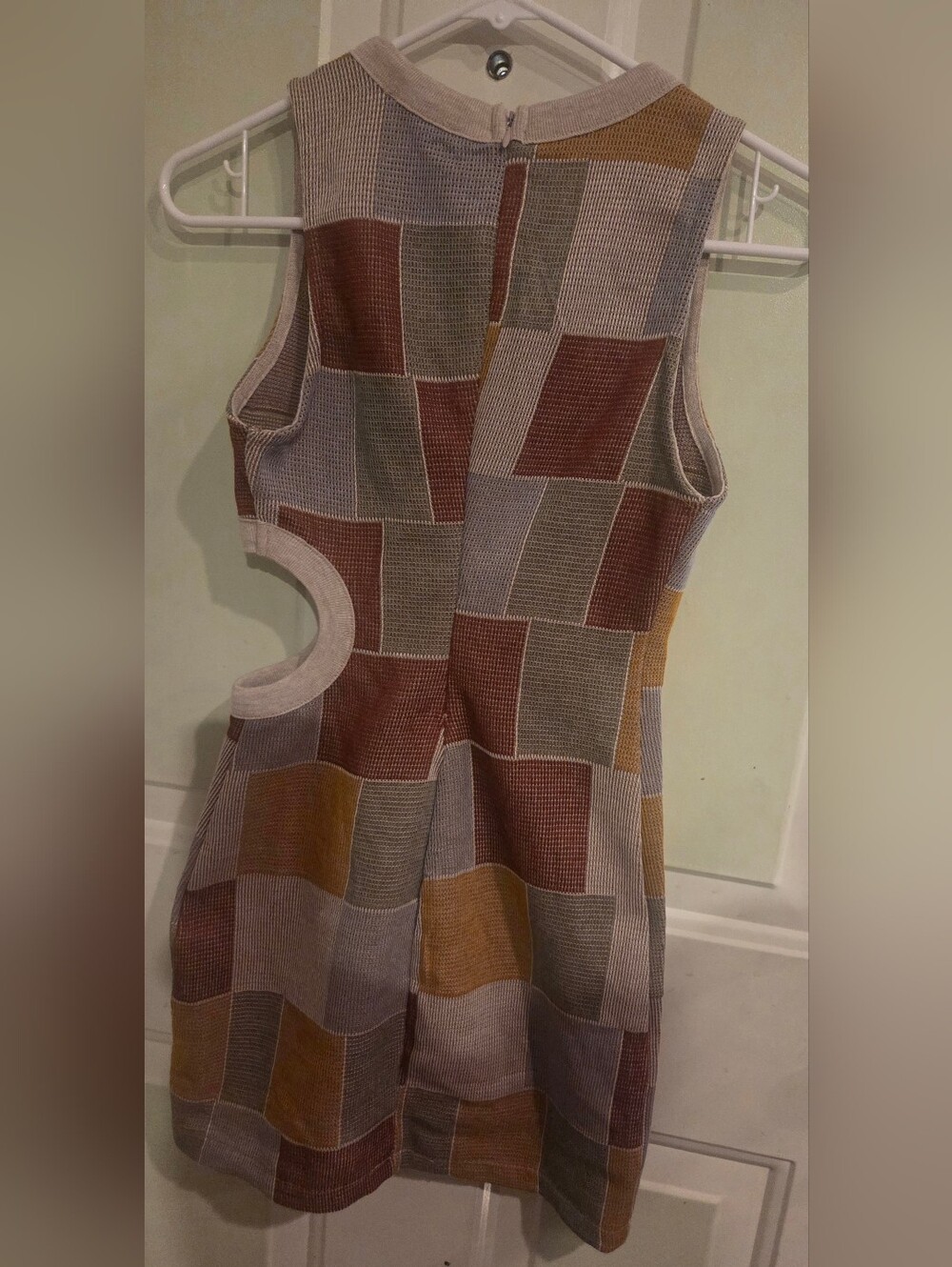 Zara Multicolor Patchwork Cutout Knit Mini Dress - Picture 2 of 3